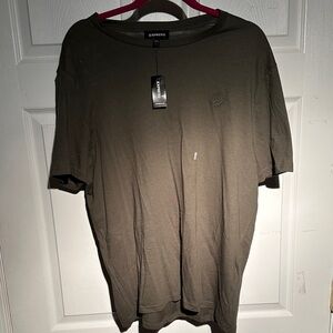 Express Men's Dark Olive Short Sleeve Tee